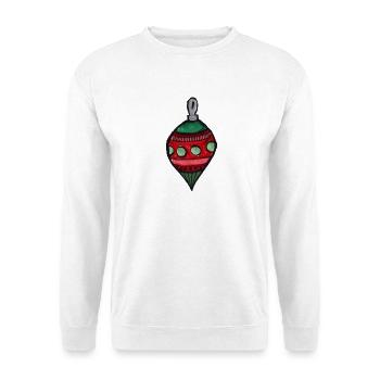 Handgemachtes Ornament mit Retro-Muster - Unisex Pullover - Weiß - Vorne - Alina (178cm) & Michal (187cm)