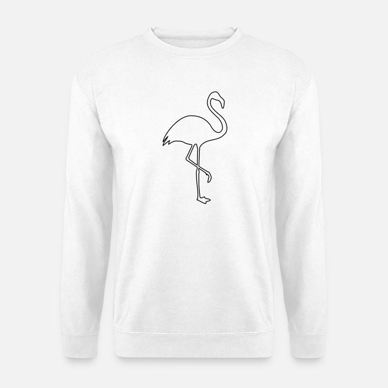 Flamingo silhouette summer sun beach - Unisex Sweatshirt - white