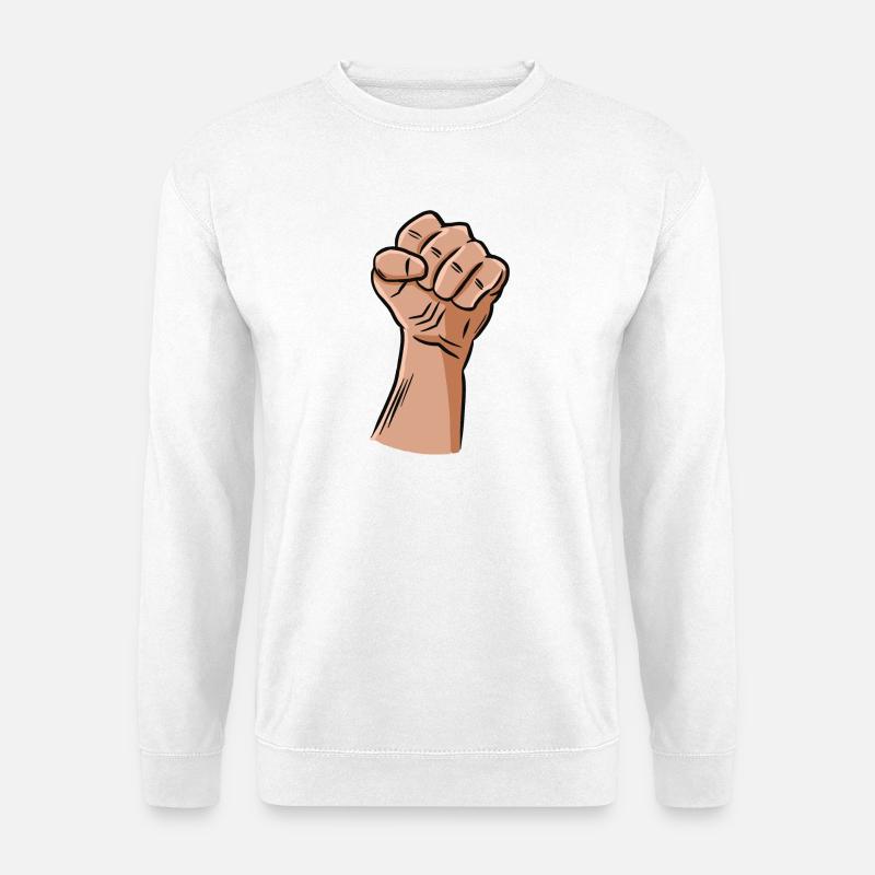 Faust / erhobene Faust / Revolution / Defiance - Unisex Pullover - Weiß