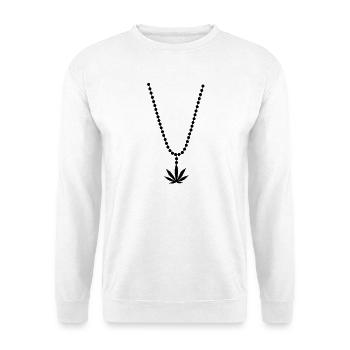 necklace weed cannabis marihuana - Unisex Sweatshirt - white - Front