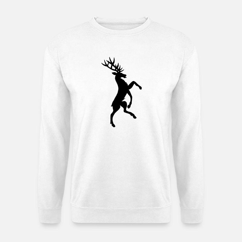 Stehende Hirsch Heraldik Schattenfigur - Unisex Pullover - Weiß