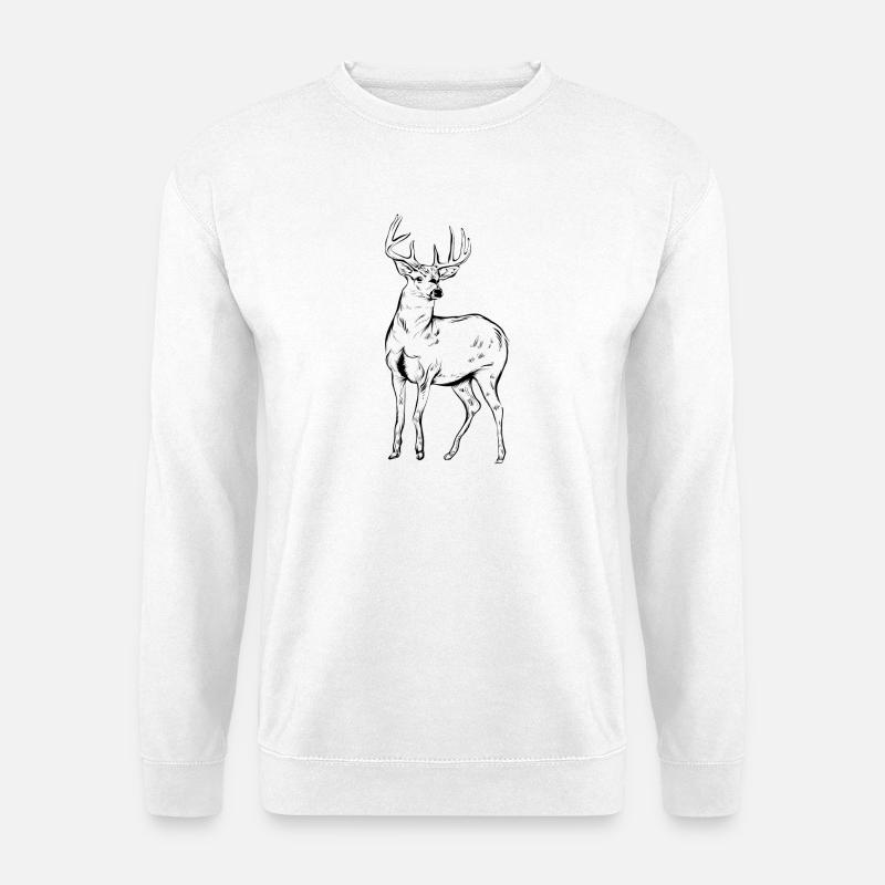 Hirsch - Unisex Pullover - Weiß