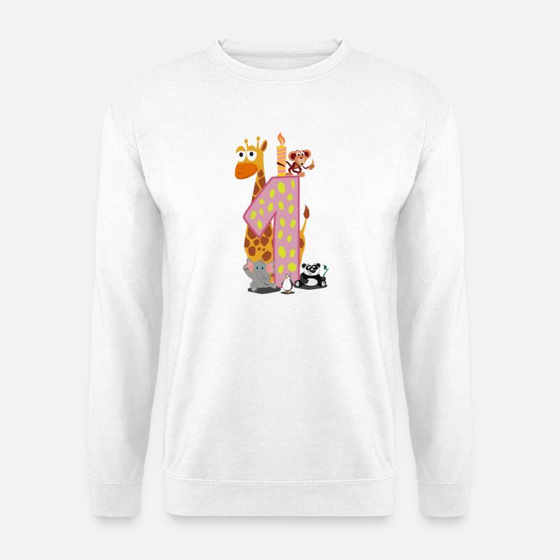Erster Geburtstag Zoo-Tiere - Unisex Pullover - Weiß