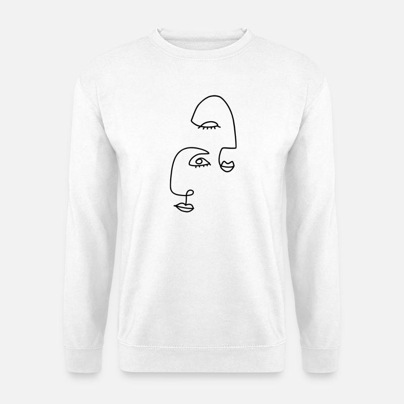 Strichzeichnungen abstrakt - Unisex Pullover - Weiß