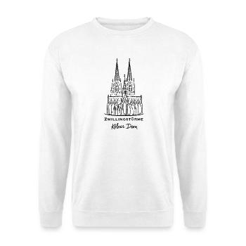 Kölner Dom, Doppeltürme - Unisex Pullover - Weiß - Vorne