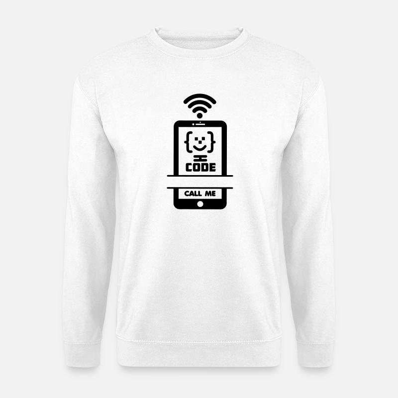 Call me phone coder gezchtje - Unisex Pullover - Weiß