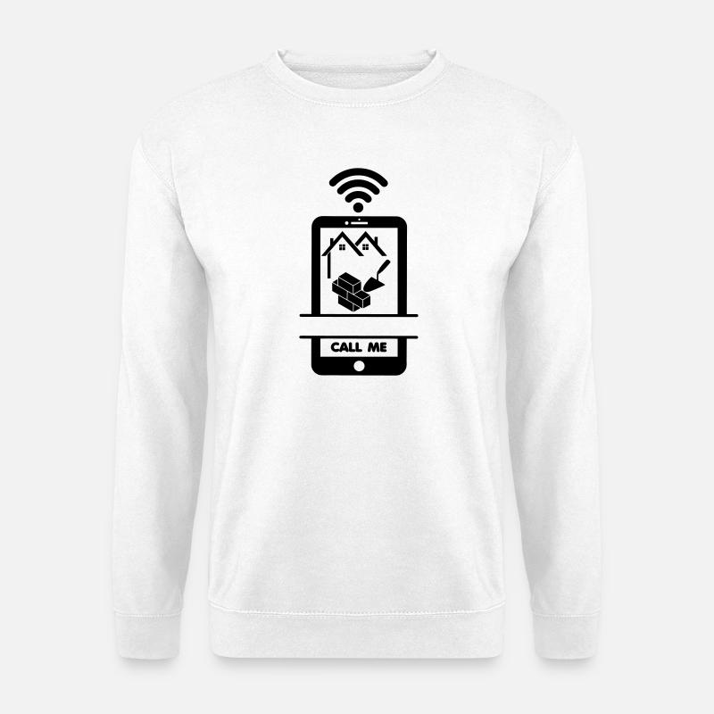Rufen Sie mich an Telefon-Maurer - Unisex Pullover - Weiß