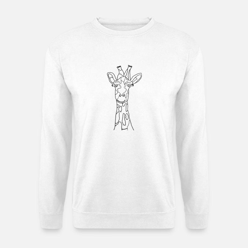 Giraffe zum Ausmalen, Sei kreativ und farbenfroh - Unisex Pullover - Weiß