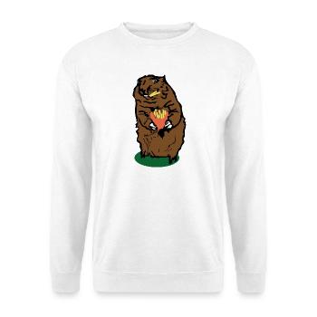 Marmotte avec frites - Sweat-shirt Unisexe - blanc - Devant