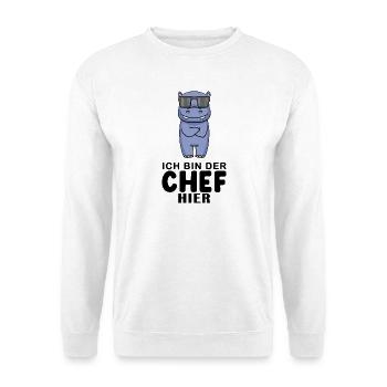 Chef Spruch lustig - Ich bin der Chef hier - Chef - Unisex Pullover - Weiß - Vorne