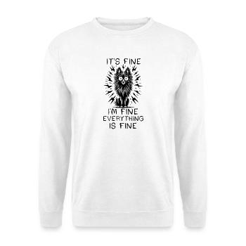 Schwarzer Hund, es ist in Ordnung, mir geht es gut, alles ist in Ordnung - Unisex Pullover - Weiß - Vorne