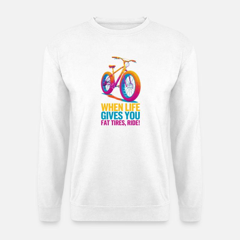 Lebendiges fettes Fahrraddesign - Unisex Pullover - Weiß