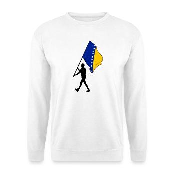 Drapeau Bosnie-Herzégovine homme marchant - Sweat-shirt Unisexe - blanc - Devant