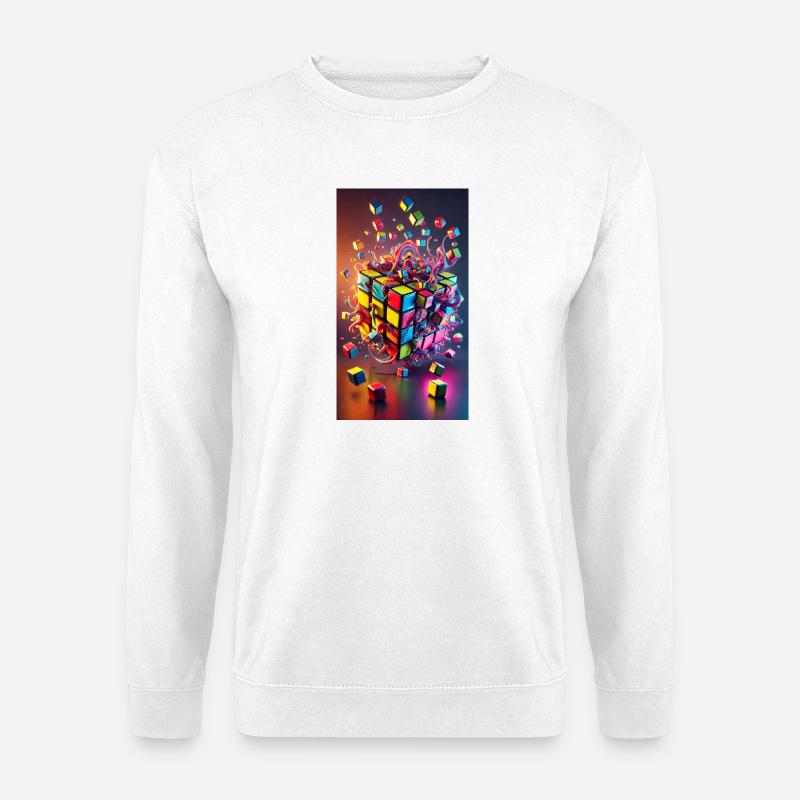 Cube d’explosion de couleur - Sweat-shirt Unisexe - blanc