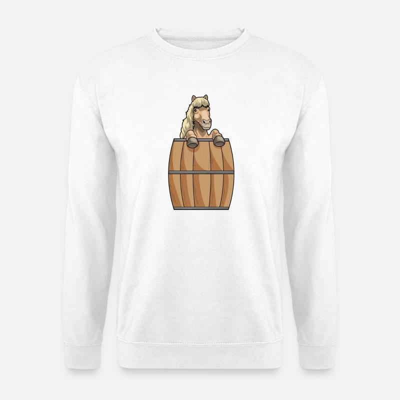 Pferd Fass - Unisex Pullover - Weiß