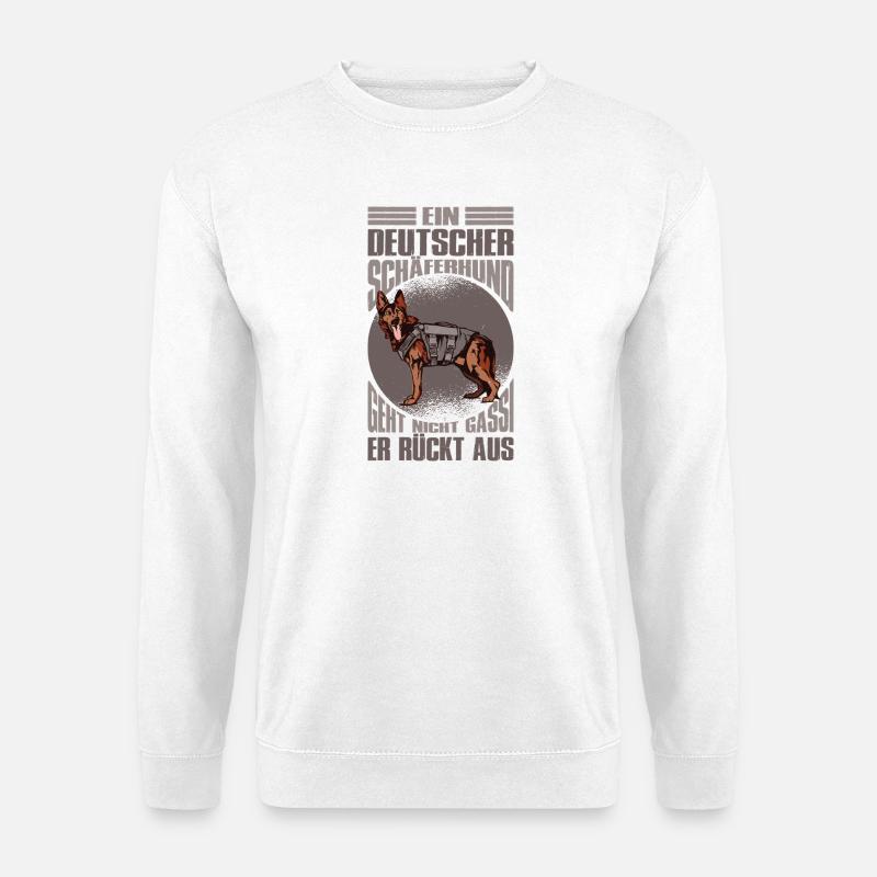 Schäferhund Geschenke Hund Herrchen Gassi - Unisex Pullover - Weiß