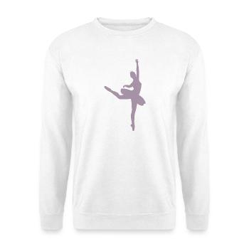 Minimalist ballet silhouette ballerina women - Unisex Sweatshirt - white - Front