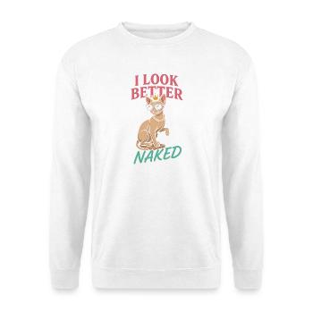Fragen Sie mich nach meiner Karte, ich bin Immobil - Unisex Pullover - Weiß - Vorne - Alina (178cm) & Michal (187cm)