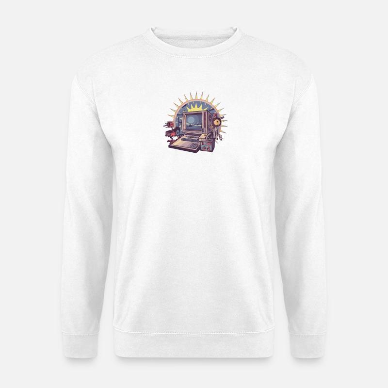 Futuristic computer with retro elements - Unisex Sweatshirt - white