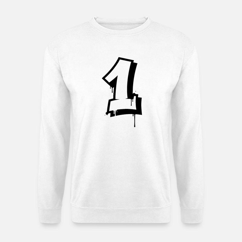 Urban Graffiti Zahl 1 Design - Unisex Pullover - Weiß