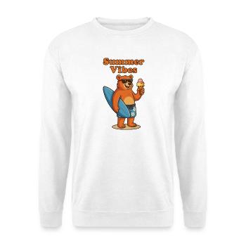 Summer Vibes Bear - Sommerbär mit Eis - Unisex Sweatshirt - white - Front