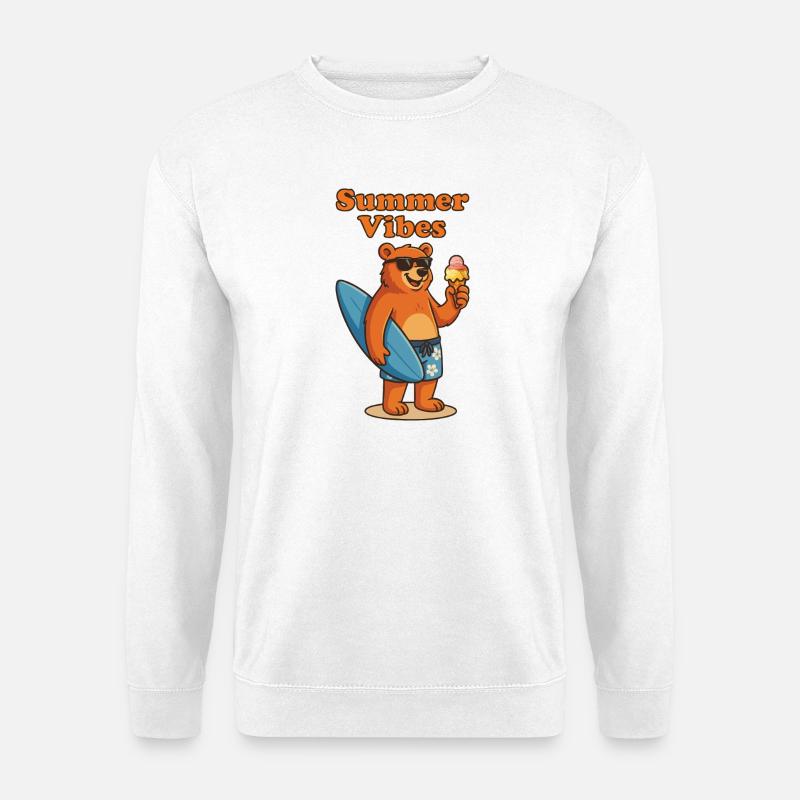 Summer Vibes Bear - Sommerbär mit Eis - Unisex Sweatshirt - white