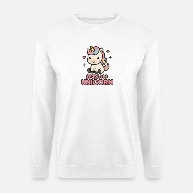 Pastell Unicorn Kawaii - Unisex Pullover - Weiß