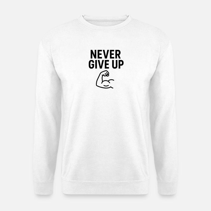 Nie Aufgeben Kraftarm - Unisex Pullover - Weiß
