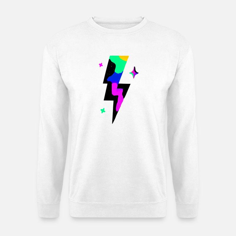 Neon-Blitzausbruch - Unisex Pullover - Weiß