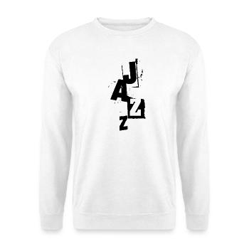 distressed bold jazz music logo - Unisex Sweatshirt - white - Front