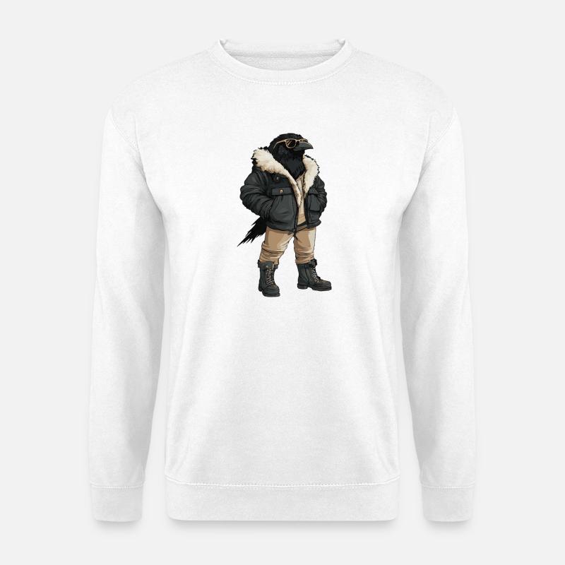Rabe Krähe Cool Winter - Unisex Pullover - Weiß