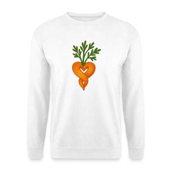 Two carrots in the shape of a heart – symbol close to nature - Unisex Sweatshirt - white - Front