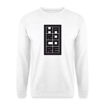 Hardcore – Gestapeltes Blocktypografie-Gitter - Unisex Pullover - Weiß - Vorne