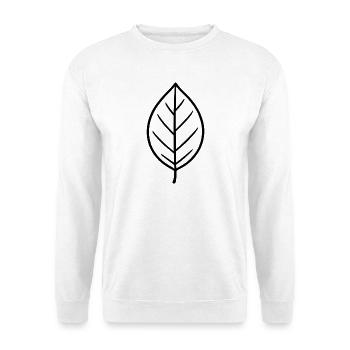 Schwarzes Blattlinien-Design - Unisex Pullover - Weiß - Vorne