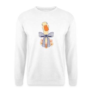Oie pastel avec nœud et fleurs - Sweat-shirt Unisexe - blanc - Devant