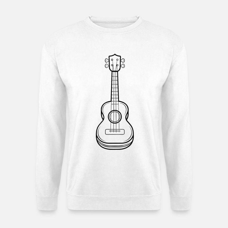 Ukulele Skizze - Unisex Pullover - Weiß