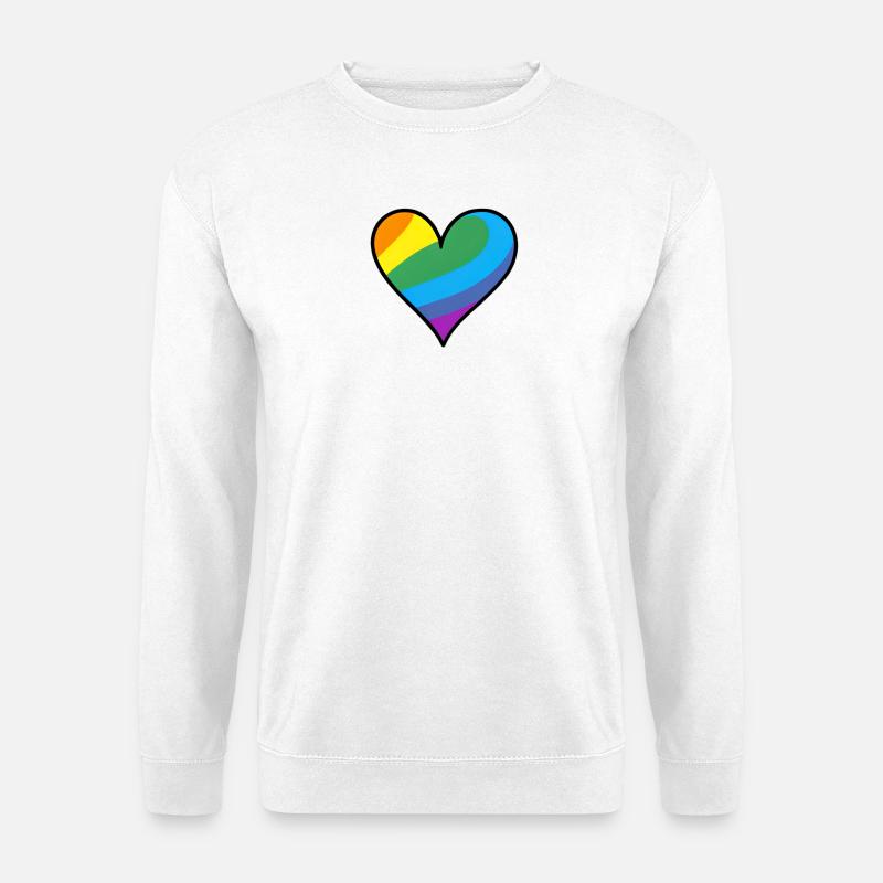 Rainbow Heart Pride Print - Unisex Sweatshirt - white