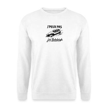 Je peux pas j’ai bobsleigh – Humour sport d’hiver - Sweat-shirt Unisexe - blanc - Devant