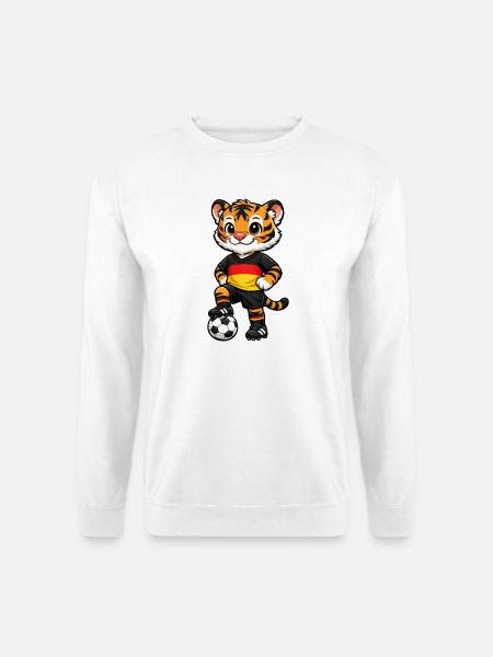 Fußball Tiger Deutschland Fan Deutsche Flagge - Unisex Pullover - Weiß