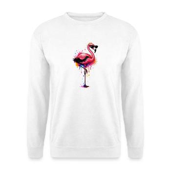 Art de rue stylé sur le graffiti flamant rose - Sweat-shirt Unisexe - blanc - Devant