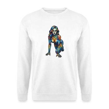 Colorful Glass-Cubist Woman - Unisex Sweatshirt - white - Front