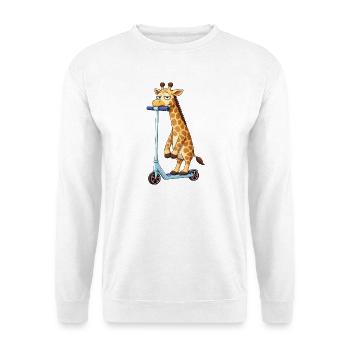 Mignonne girafe trottinette trottinette Amitié dessin animé - Sweat-shirt Unisexe - blanc - Devant