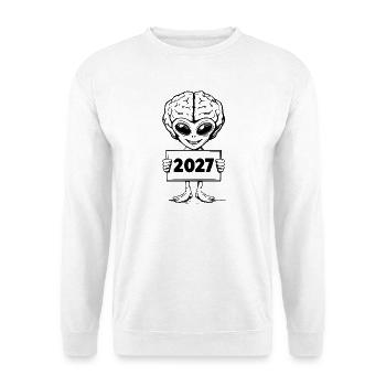 Alien with a brain - Unisex Sweatshirt - white - Front