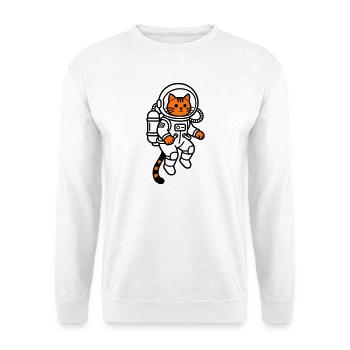 Katze im Weltraum - Unisex Pullover - Weiß - Vorne
