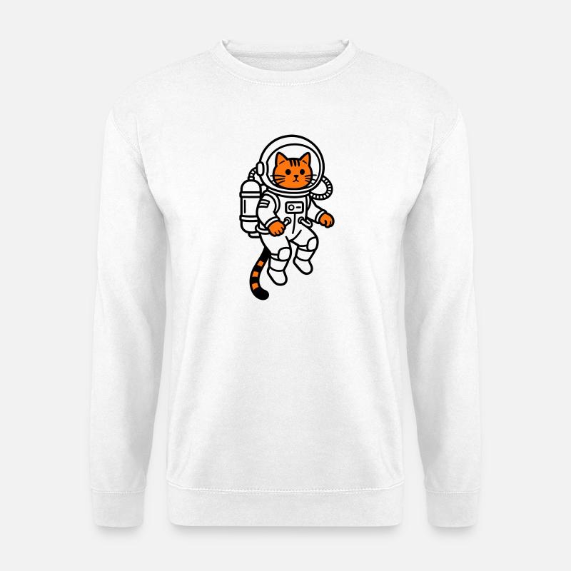 Le chat dans l’espace - Sweat-shirt Unisexe - blanc