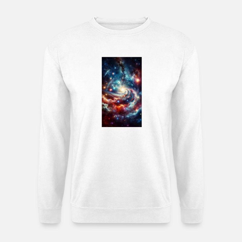 Kosmische Spirale: Sternennebel - Unisex Pullover - Weiß
