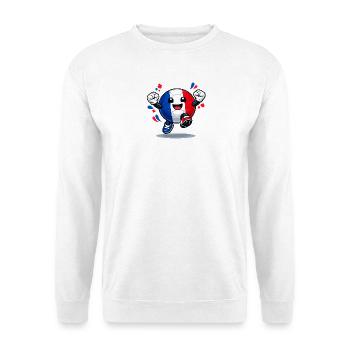 Französischer Fußballhelden-Cartoon - Unisex Pullover - Weiß - Vorne