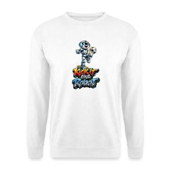 Fussballroboter balanciert Ball auf dem Knie - Unisex Pullover - Weiß - Vorne