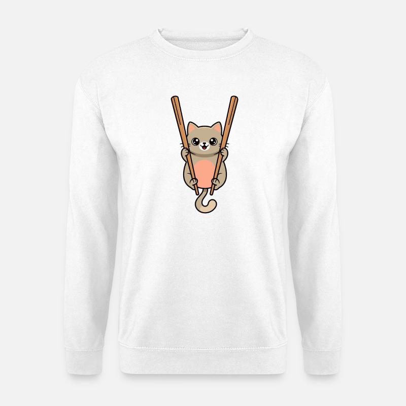 Bâtonnets de nouilles pour chat - Sweat-shirt Unisexe - blanc