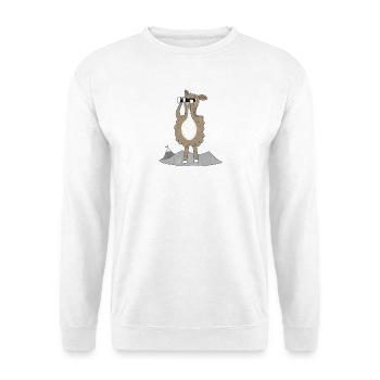 Lama mit Fernglas - Unisex Pullover - Weiß - Vorne